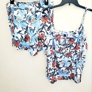 Tropical print Shorts and Cami Set